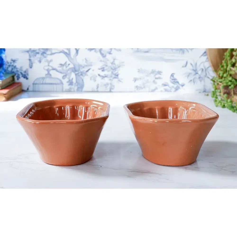 VTG Stangl Pottery Lemon Fruit Jello Pudding Molds Set 2 Cottage Farmhouse Bowl